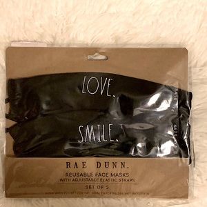 ♥️ Set of 2 RAE DUNN Masks • NWT • Love & Smile ♥️
